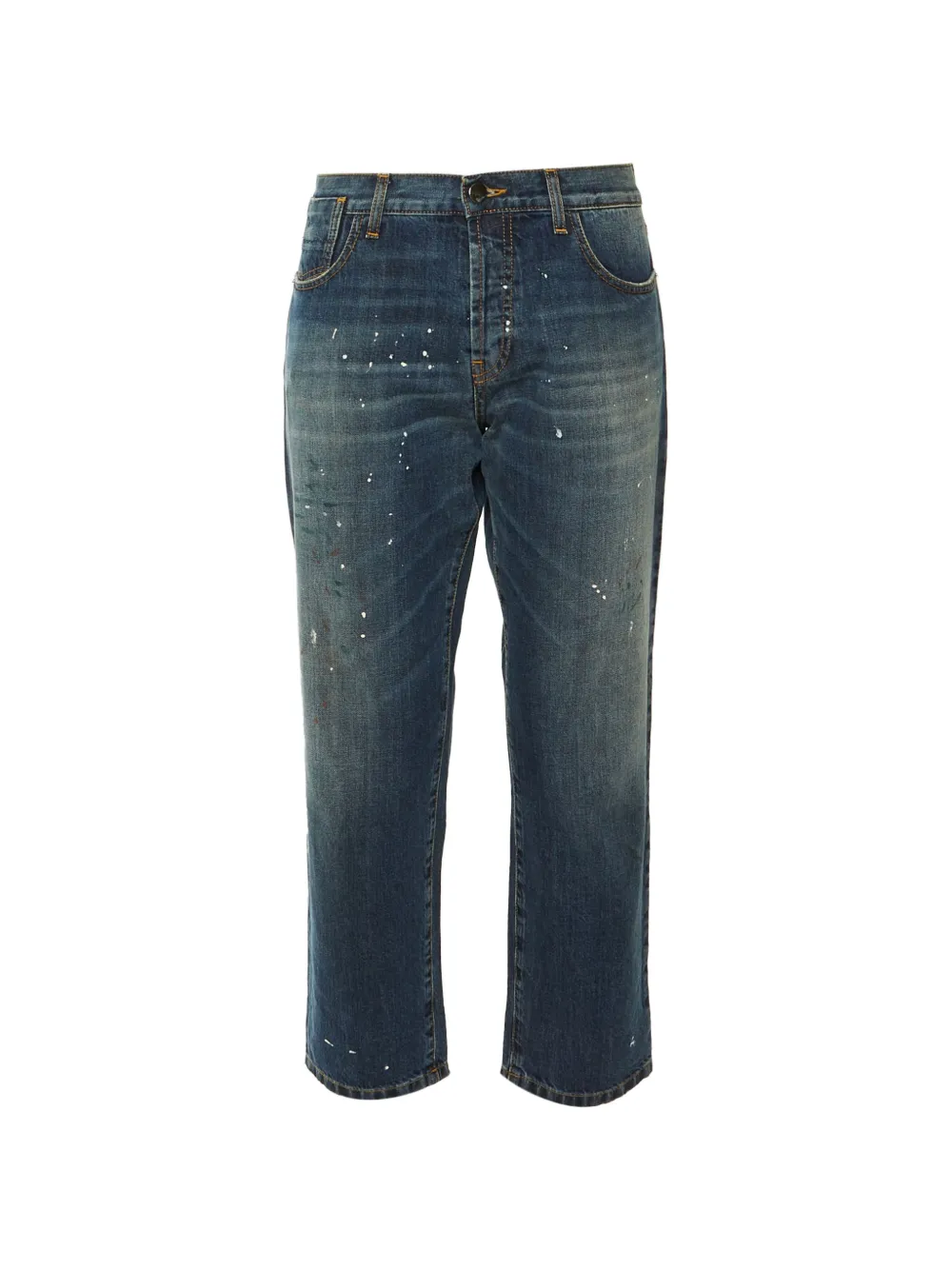 Marni Pre-Owned low-waist paint-splatter jeans - Blu
