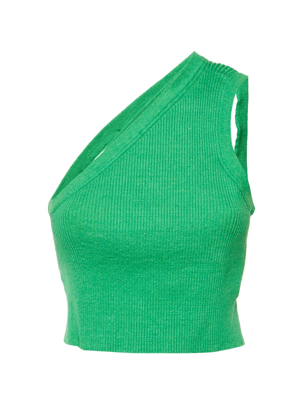 Jacquemus Pre-Owned rib-knit one-shoulder top - Verde