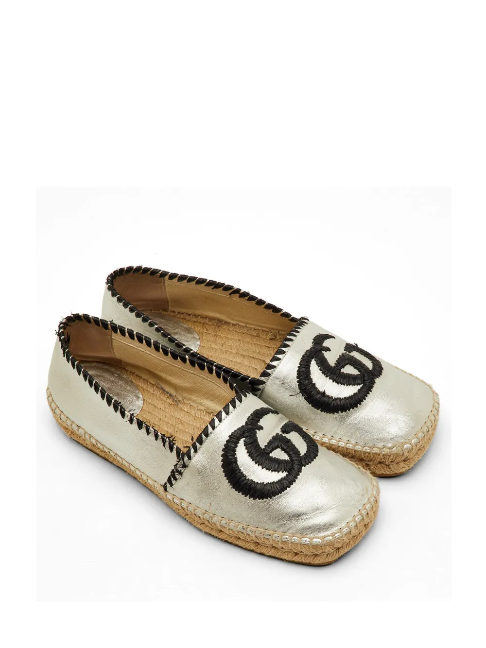 Gucci Pre-Owned GG Raffia espadrilles - Silber
