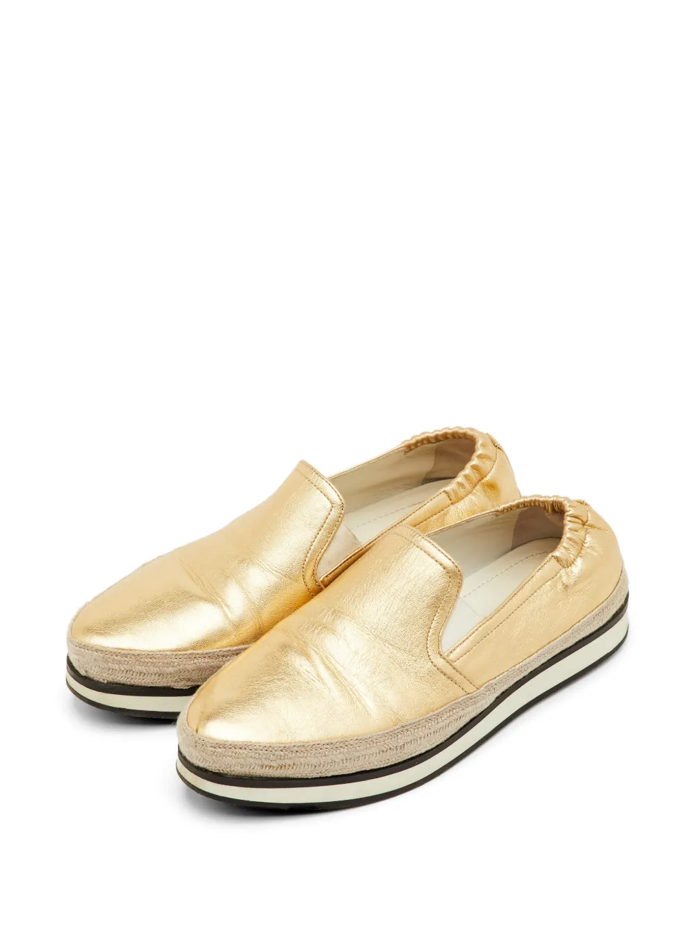 Prada Pre-Owned metallic espadrille sneakers - Oro