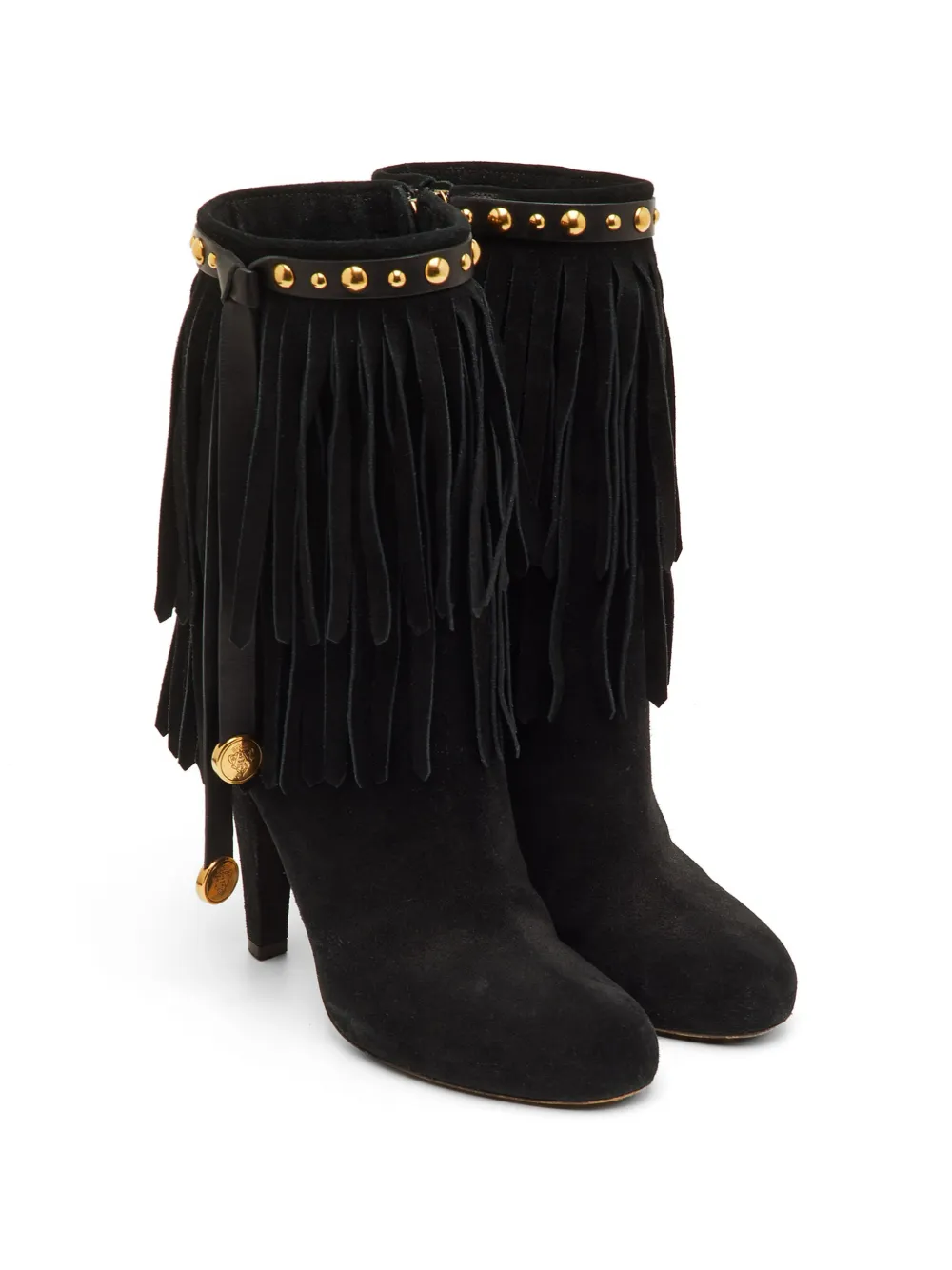 Gucci Pre-Owned studded fringe boots - Schwarz