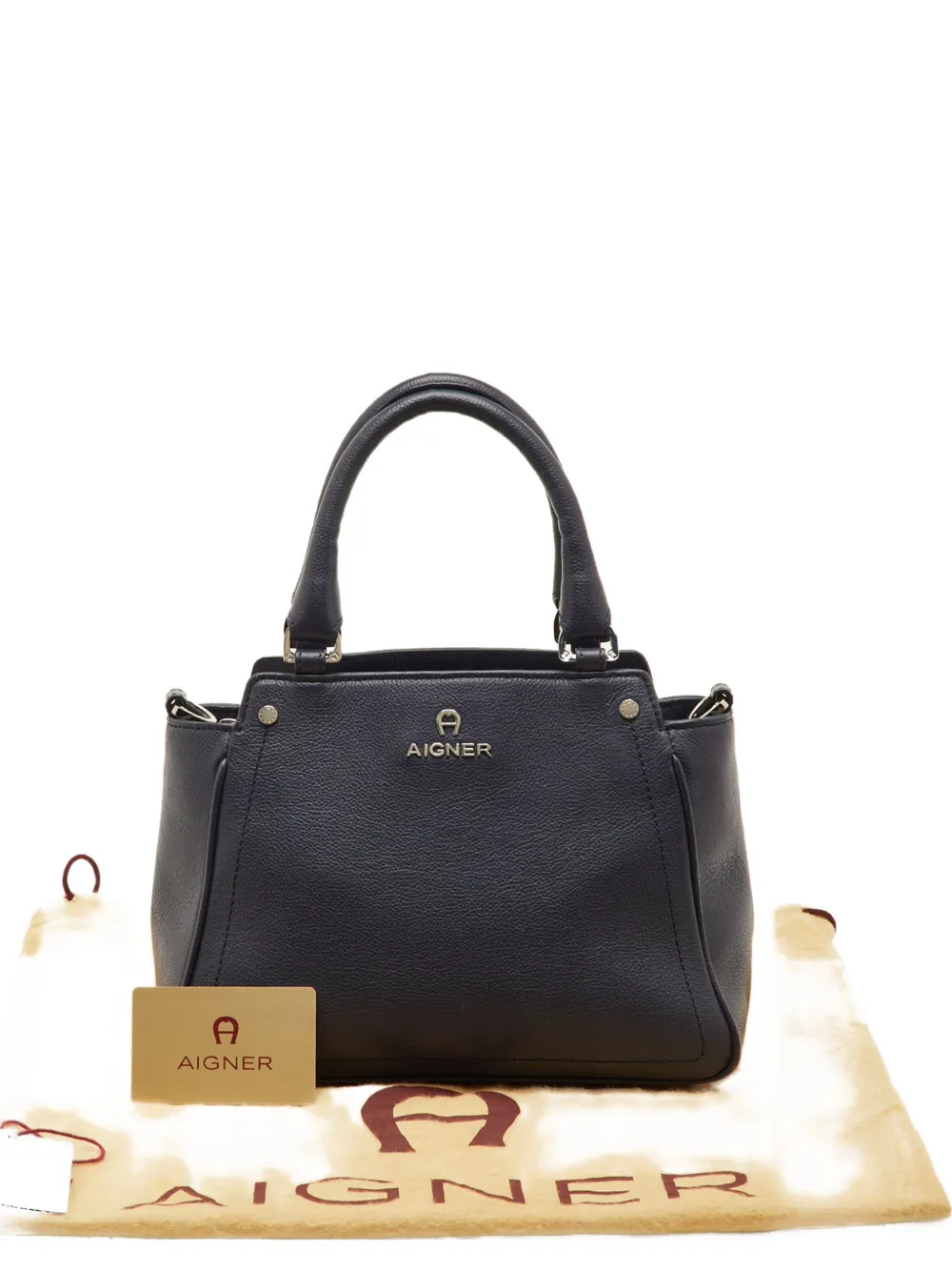 Aigner Vintage leather tote bag - Blu