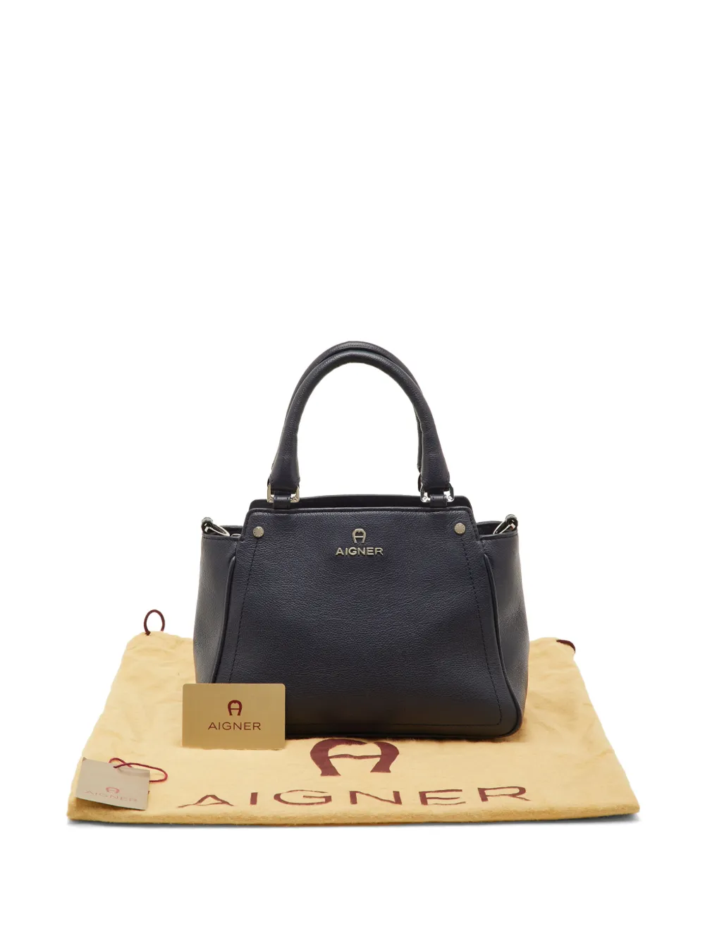 Aigner Vintage leather tote bag - Blu