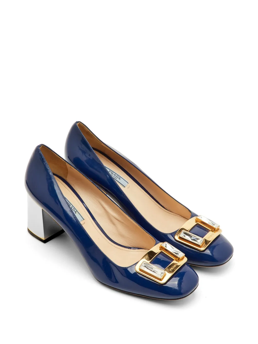 Prada Pre-Owned Pumps mit Kristallschnalle - Blau