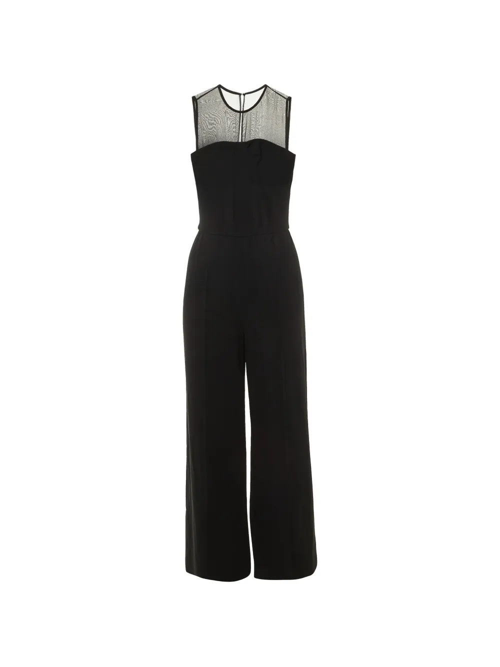Pre-owned Max Mara Mesh-yoke Wide-leg Jumpsuit In Black
