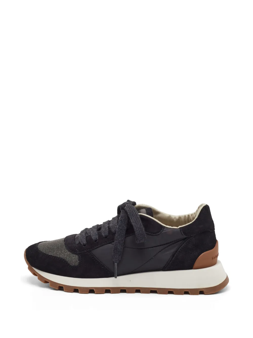 Brunello Cucinelli Vintage embellished suede sneakers - Schwarz