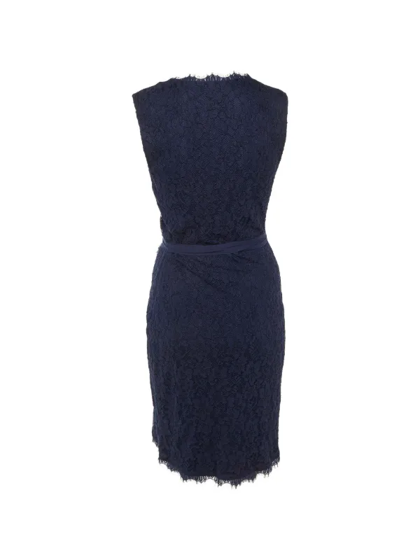 DVF Diane Von Furstenberg Julianna Lace Wrap Dress | Blu | FARFETCH IT