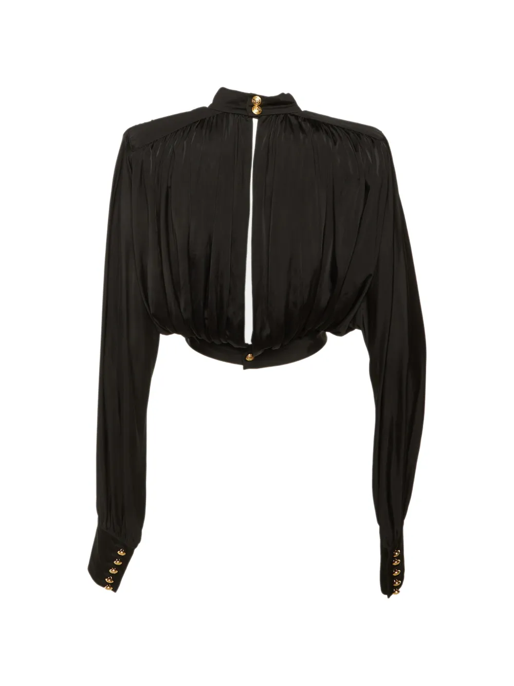 Balmain Pre-Owned jersey crop top - Zwart