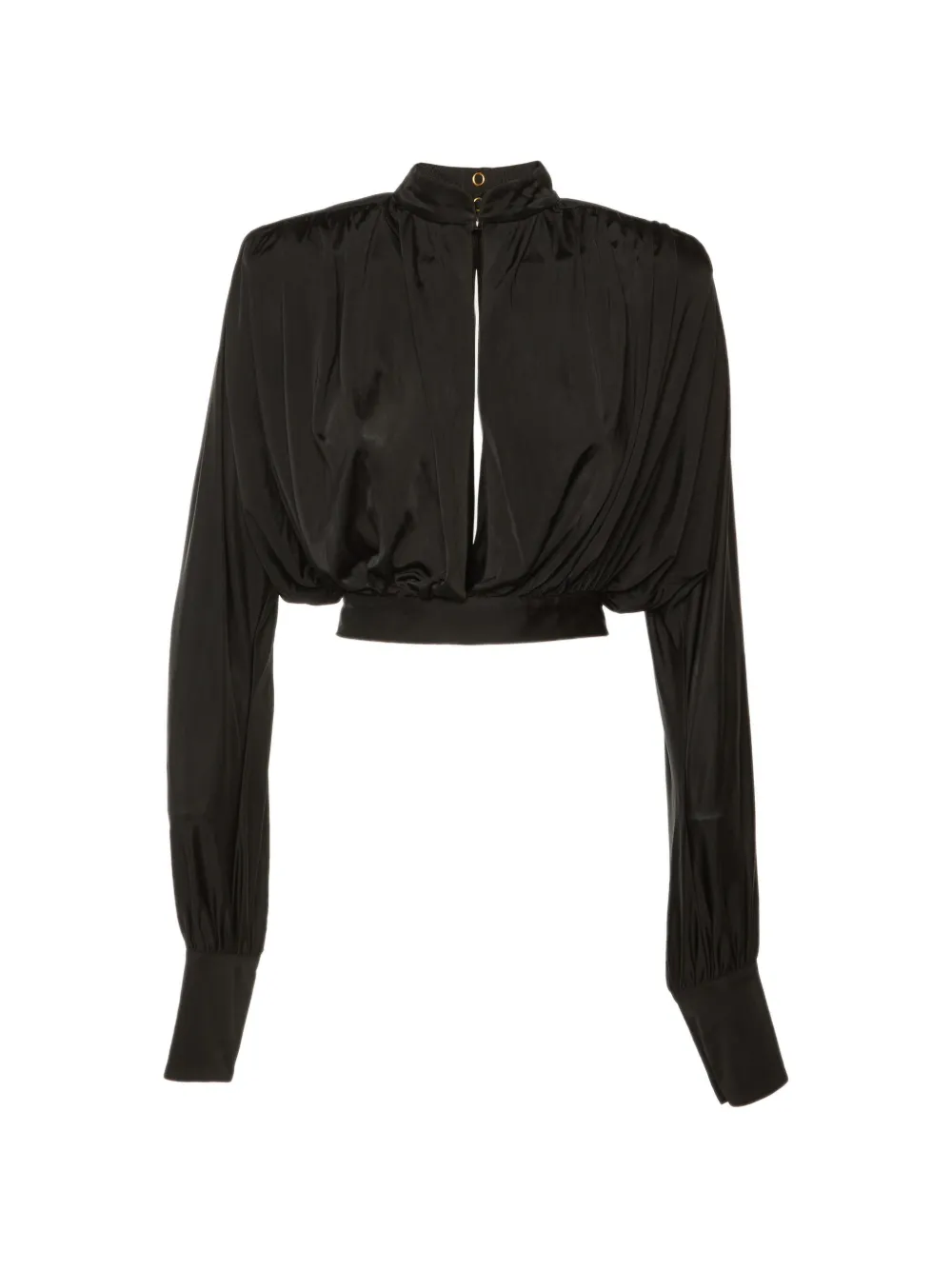 Balmain Pre-Owned jersey crop top - Schwarz
