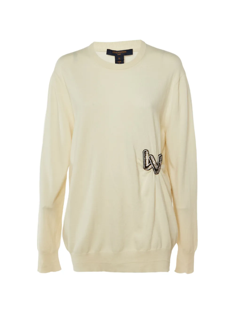 Pre-owned Louis Vuitton Embellished Lv Sweater In Neutral