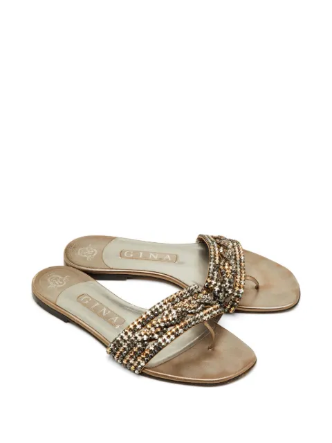 Gina Aurora crystal-embellished sandals