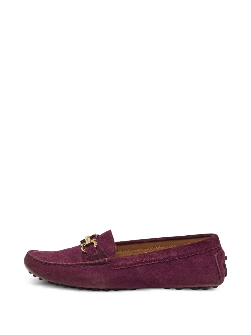 Ferragamo Pre-Owned Gancini suede loafers - Viola