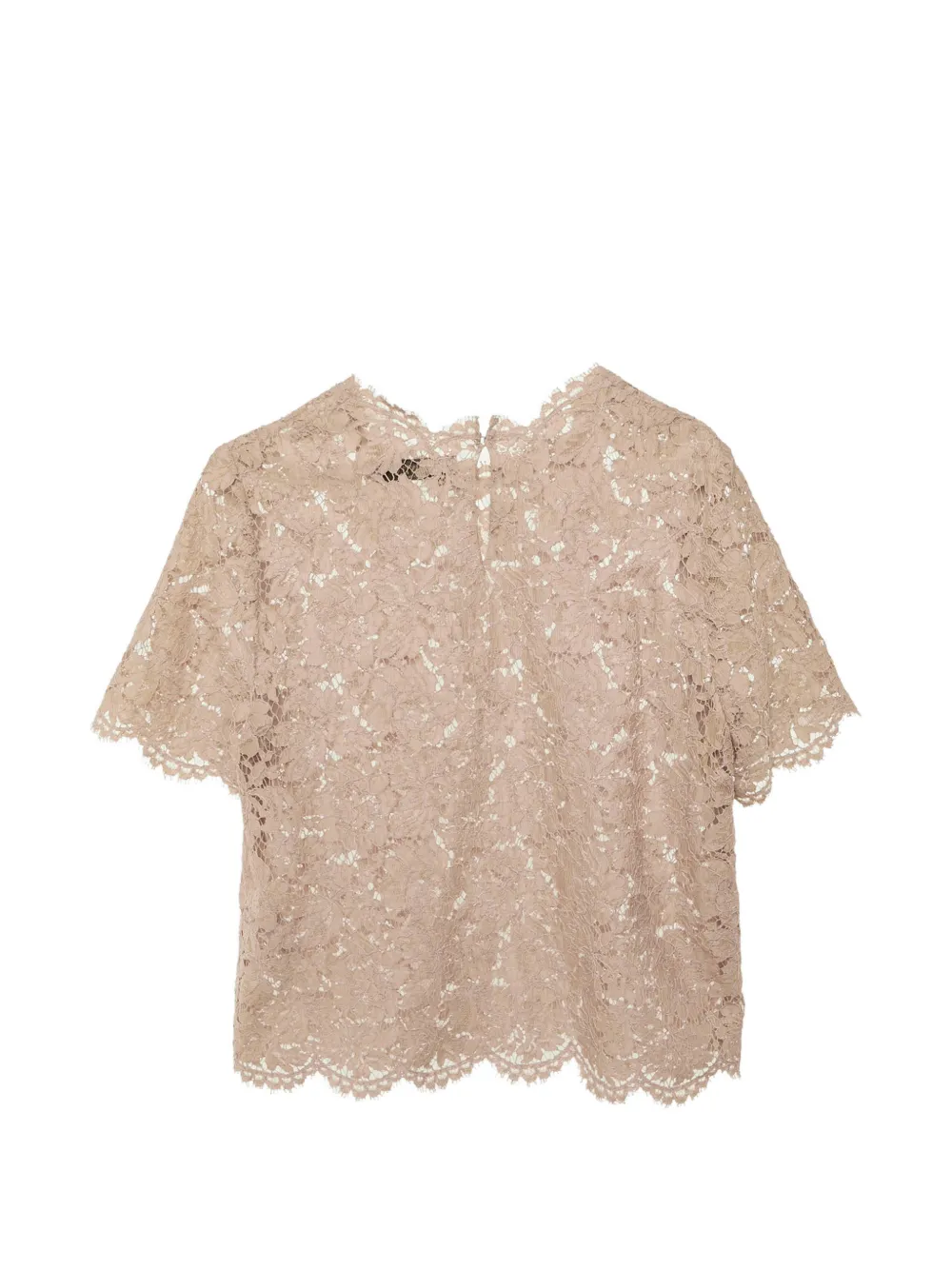 Valentino Garavani Pre-Owned floral-lace scalloped blouse - Toni neutri
