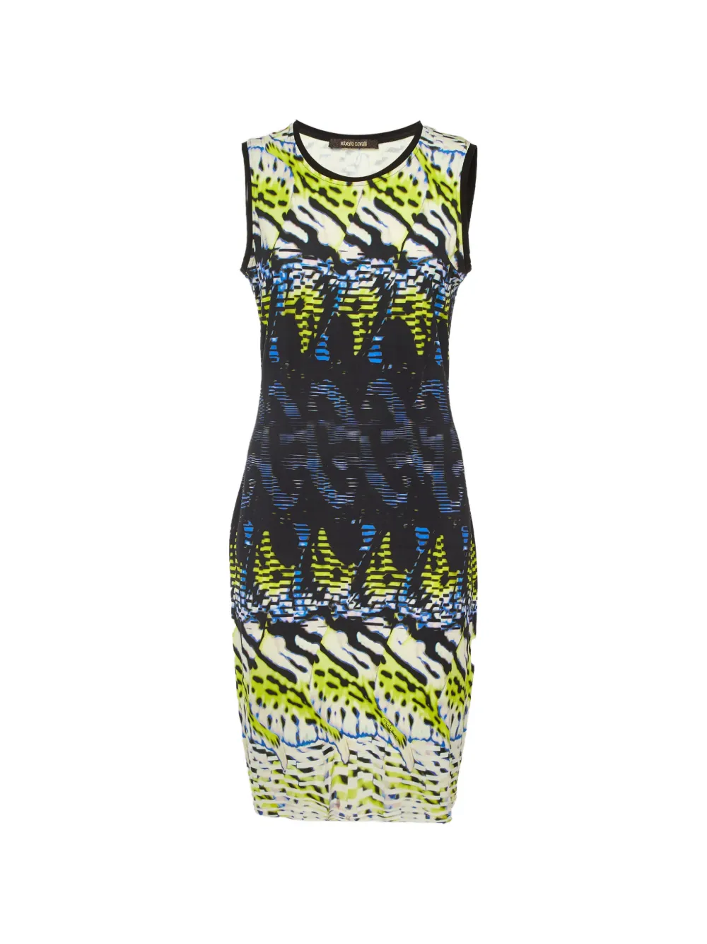 Roberto Cavalli Vintage printed sleeveless mini dress - Nero