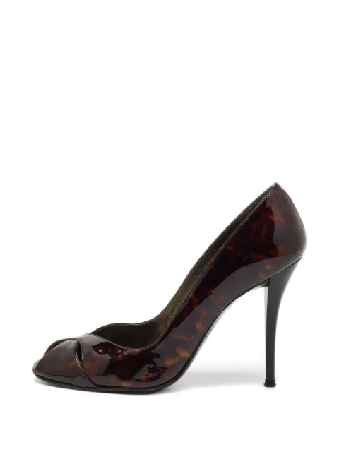 Stuart Weitzman tortoiseshell peep-toe pumps