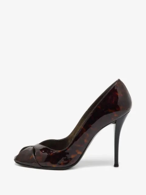 Stuart Weitzman tortoiseshell peep-toe pumps