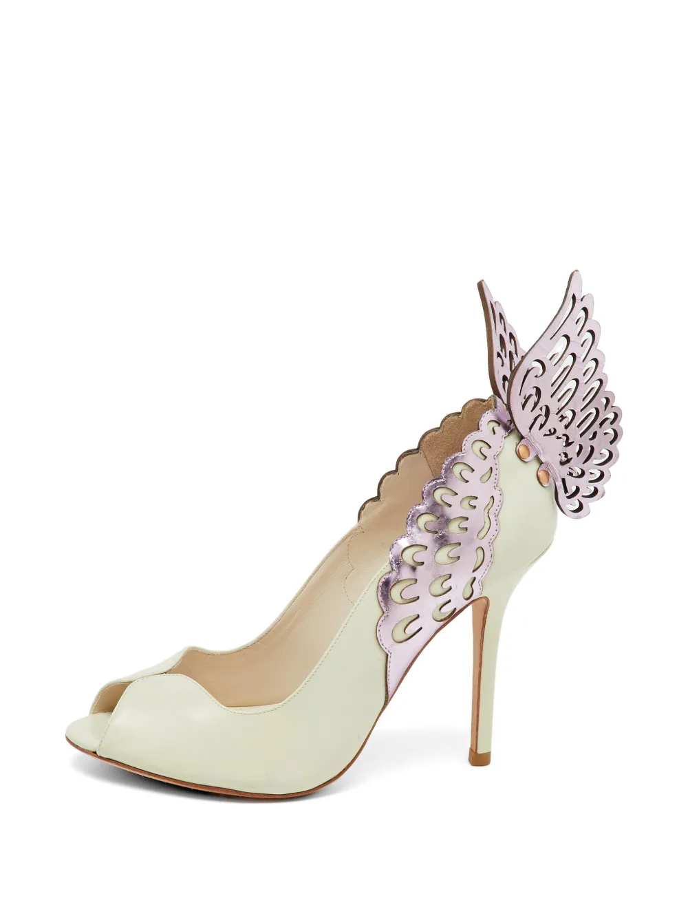 Sophia Webster Angelica Lunar winged peep-toe pumps - Nude