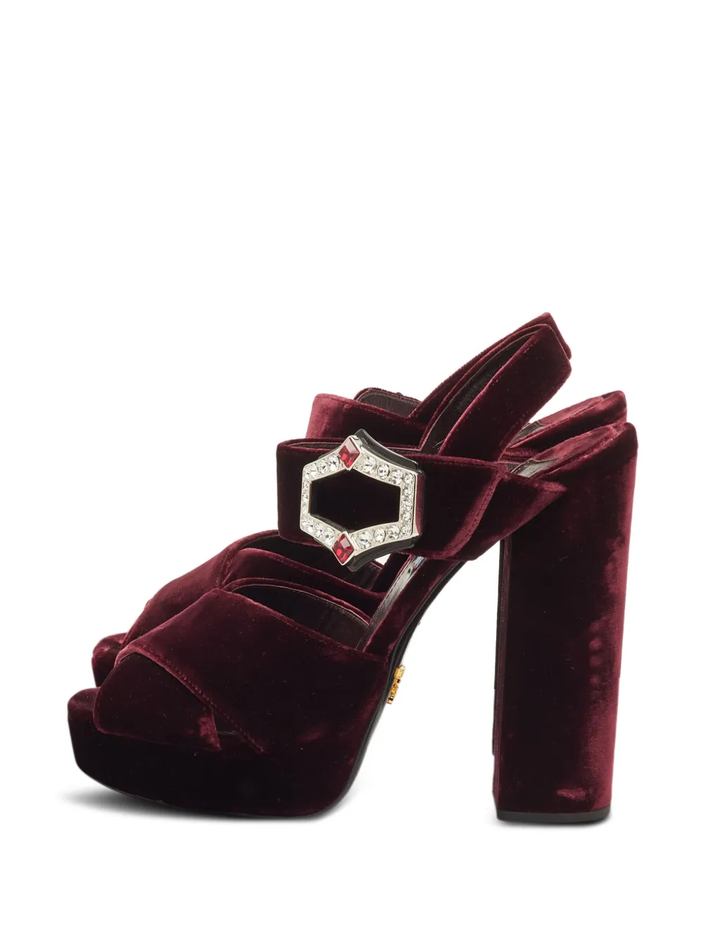 Prada Pre-Owned crystal-buckle sandals - Rot