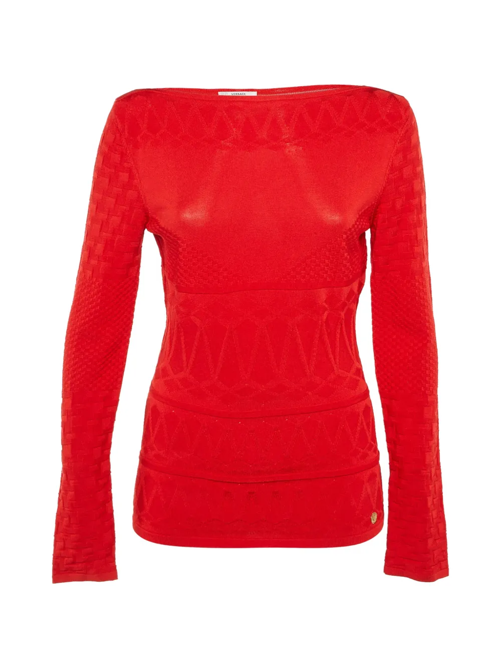 Versace Pre-Owned geometric-pattern knit jumper - Rot