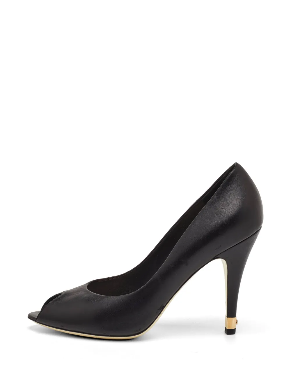 CHANEL Pre-Owned CC-heel peep-toe heeled pumps - Nero