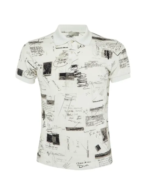 Christian Dior Pre-Owned Scrapbook-print cotton polo shirt