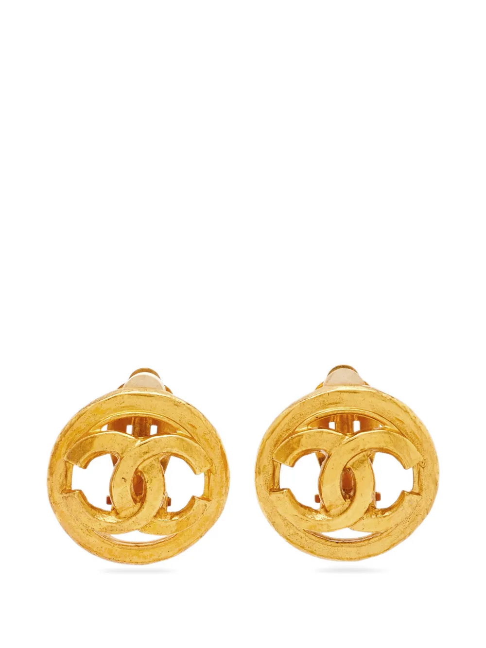 CHANEL Pre-Owned CC round earrings - Oro