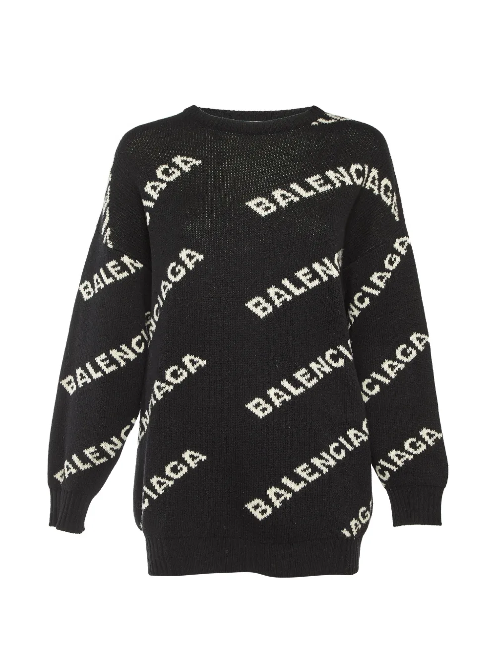 Balenciaga Pre-Owned logo-pattern knit sweater - Nero