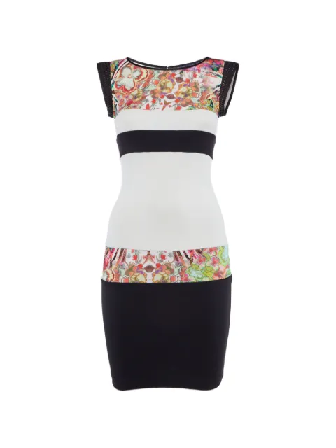 Cavalli Class floral-print mesh-panel dress
