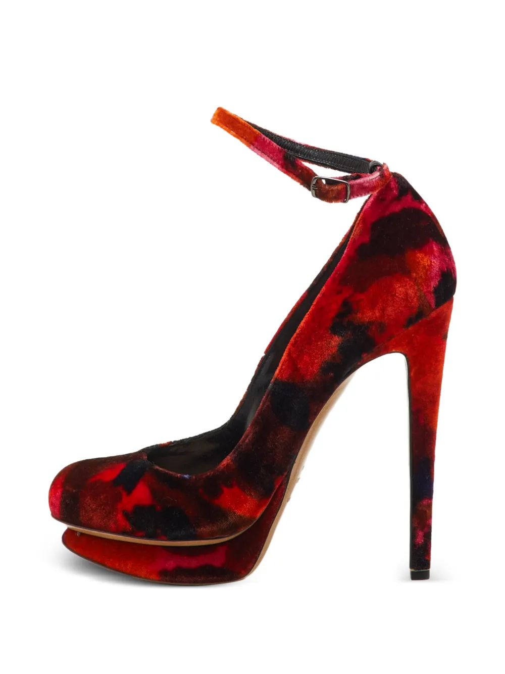 Nicholas Kirkwood x Erdem velvet platform pumps - Rot