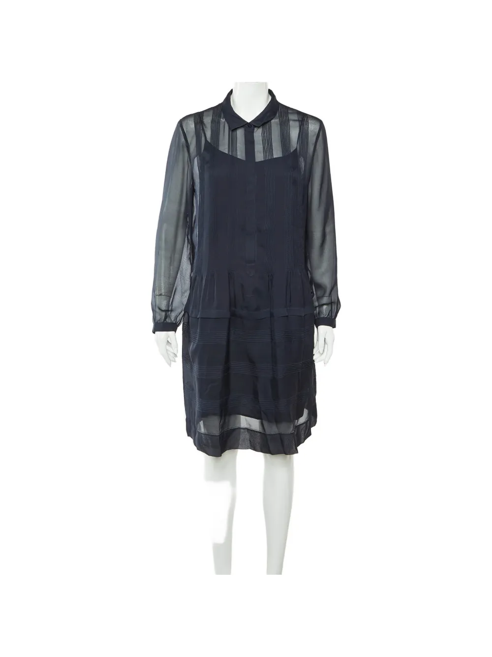 Burberry Pre-Owned Midikleid mit Biesen - Blau