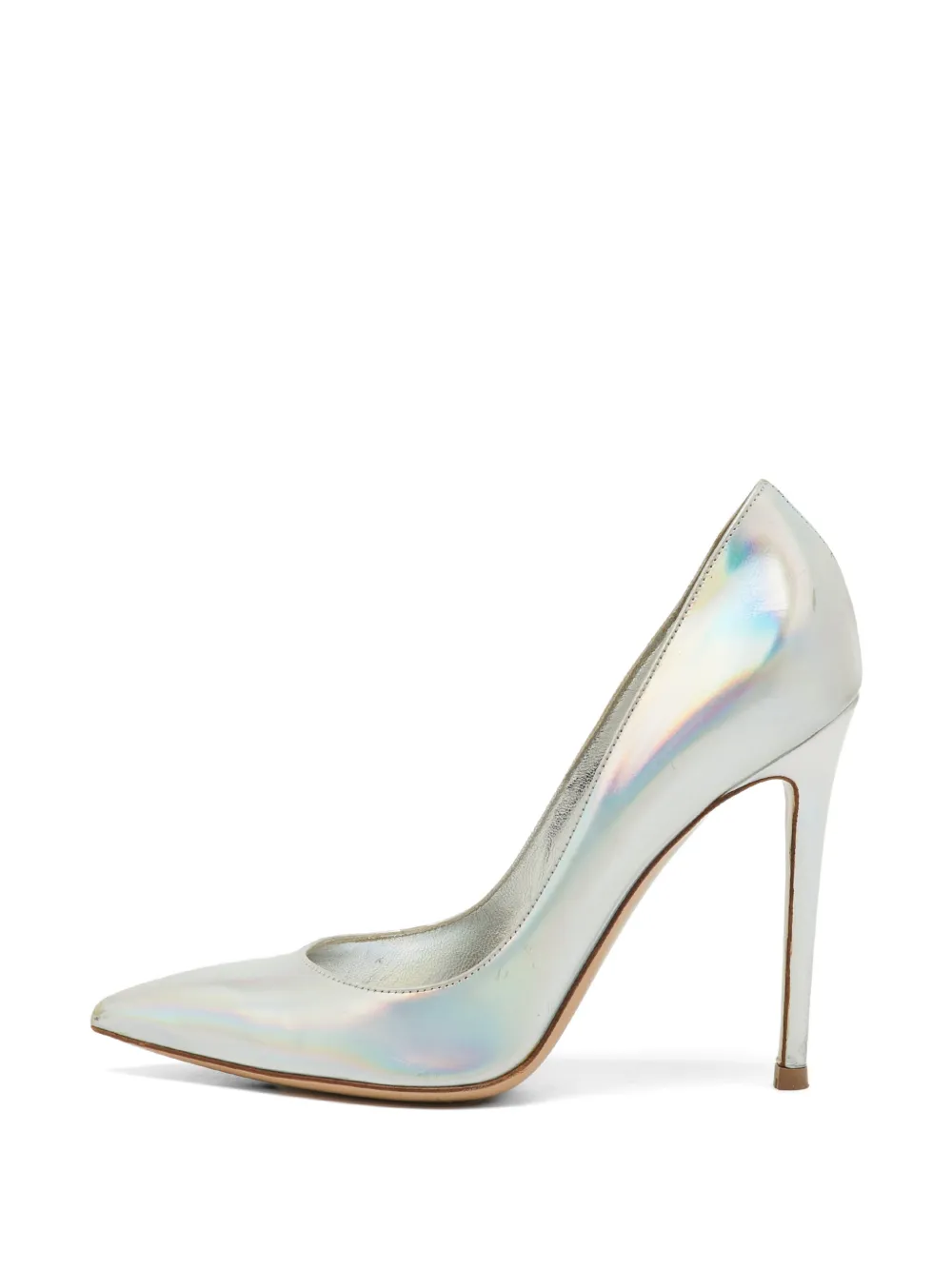 Gianvito Rossi holographic leather pumps - Silber
