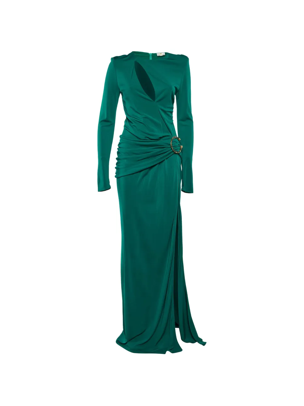 Elisabetta Franchi cut-out slitted maxi dress - Verde
