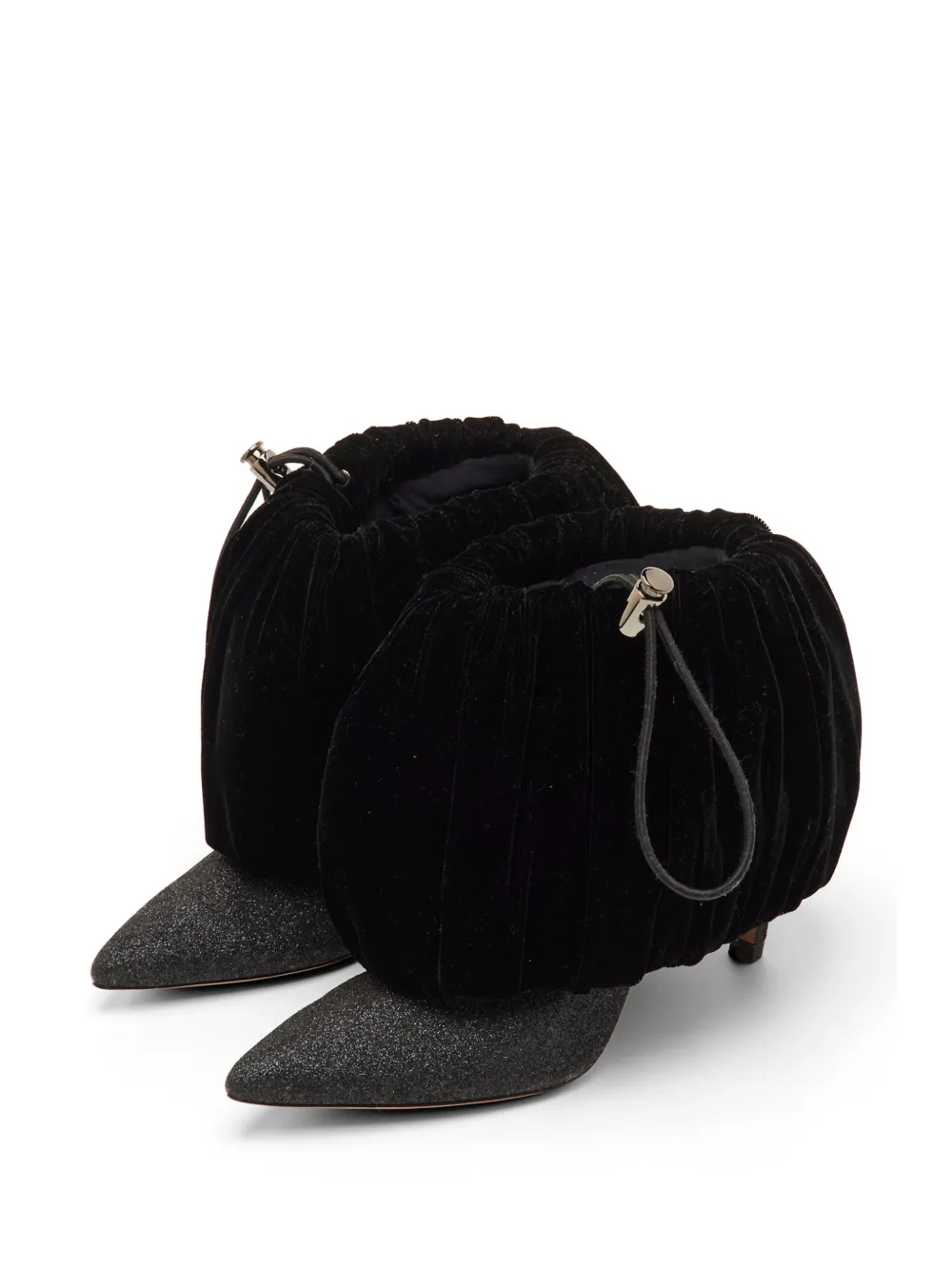 Nicholas Kirkwood Glitter velvet ankle boots - Black
