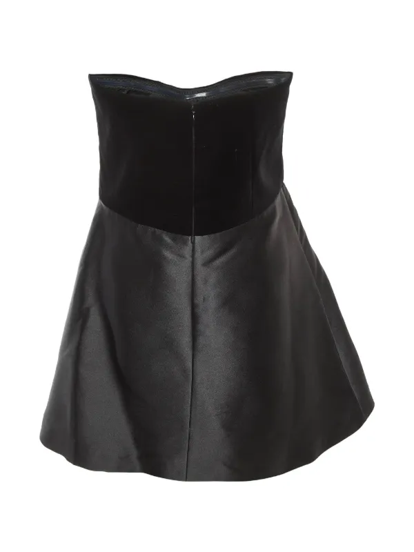 red valentino leather dress Red Valentino Vintage Strapless Mini Dress | Black