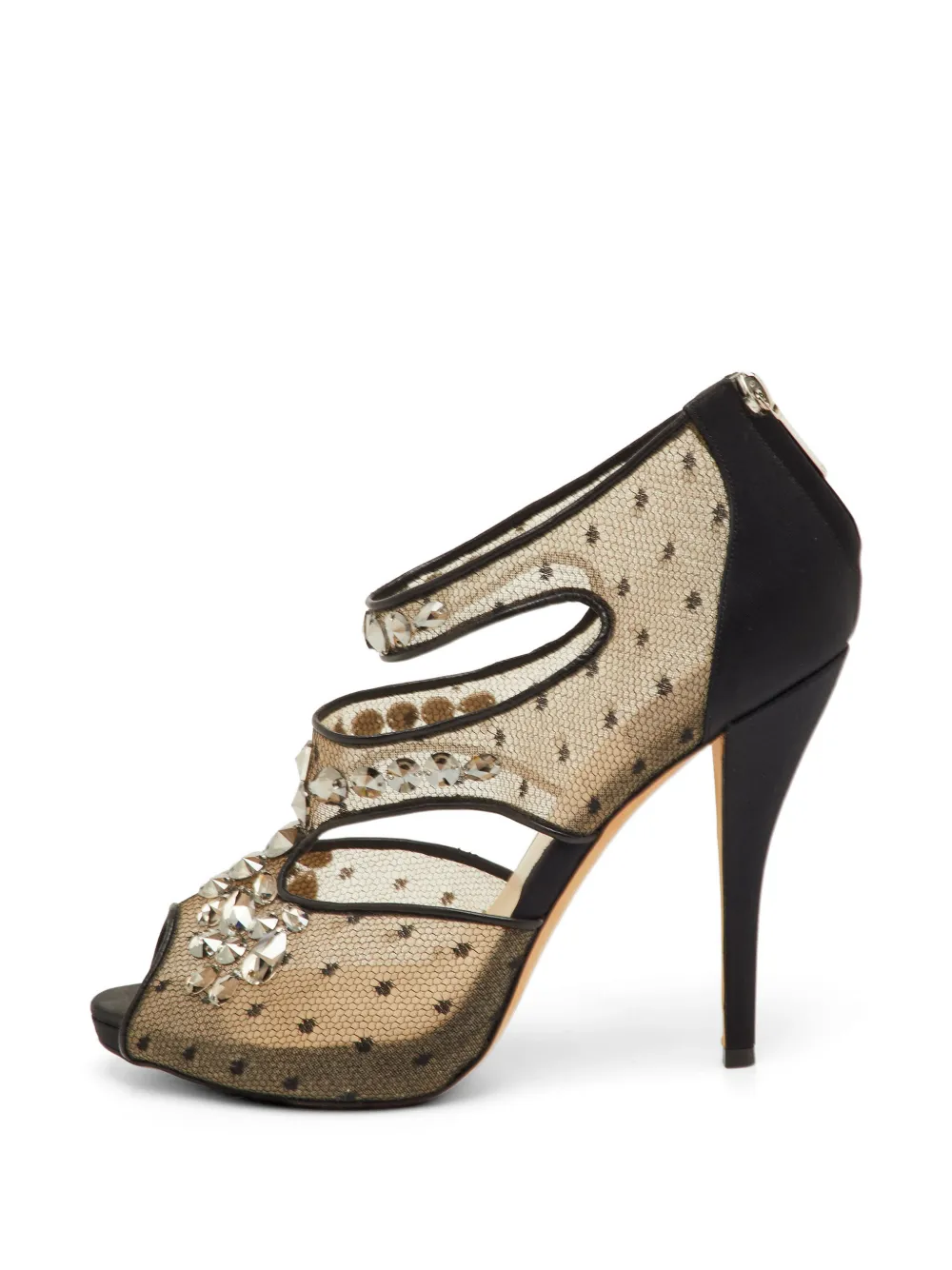 Christian Dior Pre-Owned mesh cut-out sandals - Neutrals