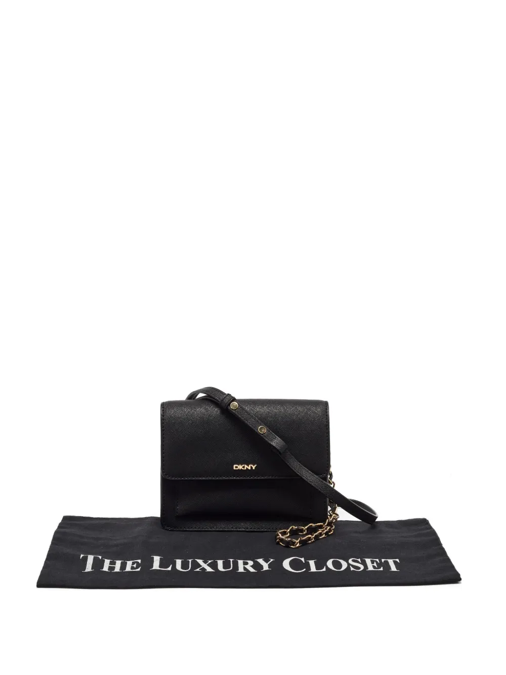 DKNY Saffiano flap shoulder bag - Nero