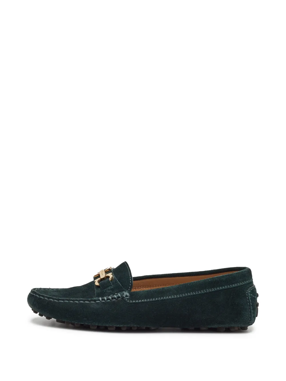 Ferragamo Pre-Owned Gancini suede loafers - Verde