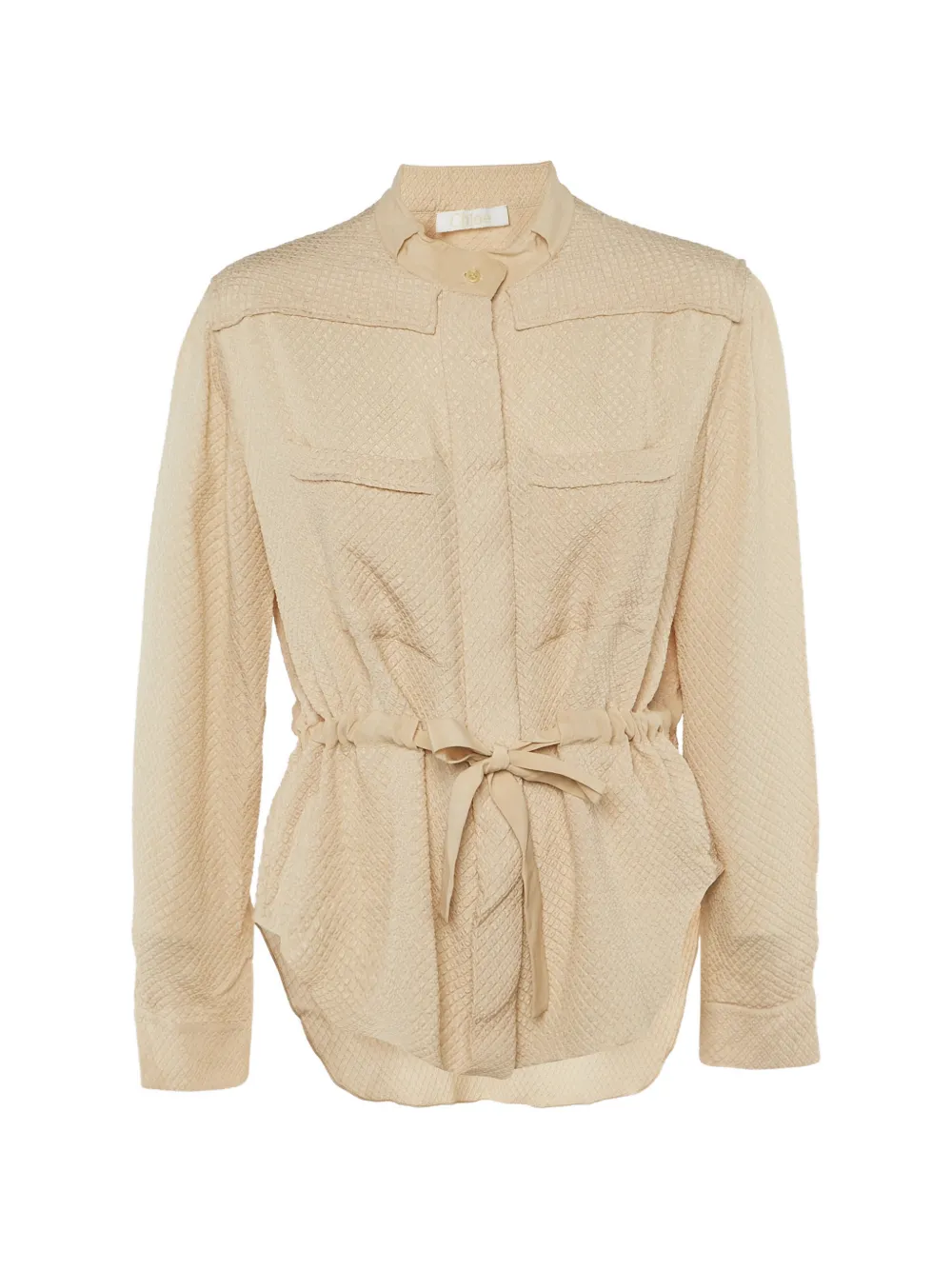 Chloé Pre-Owned textured tie-waist shirt - Toni neutri