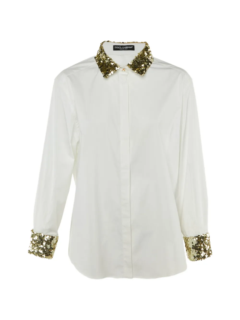 Dolce & Gabbana Pre-Owned sequinned-collar shirt - Bianco