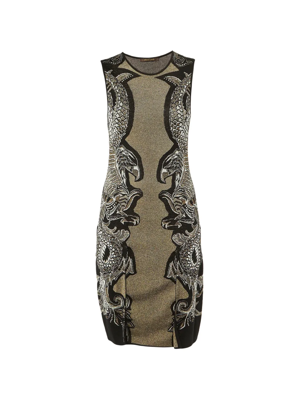 Roberto Cavalli Vintage eagle-pattern mini dress - Oro