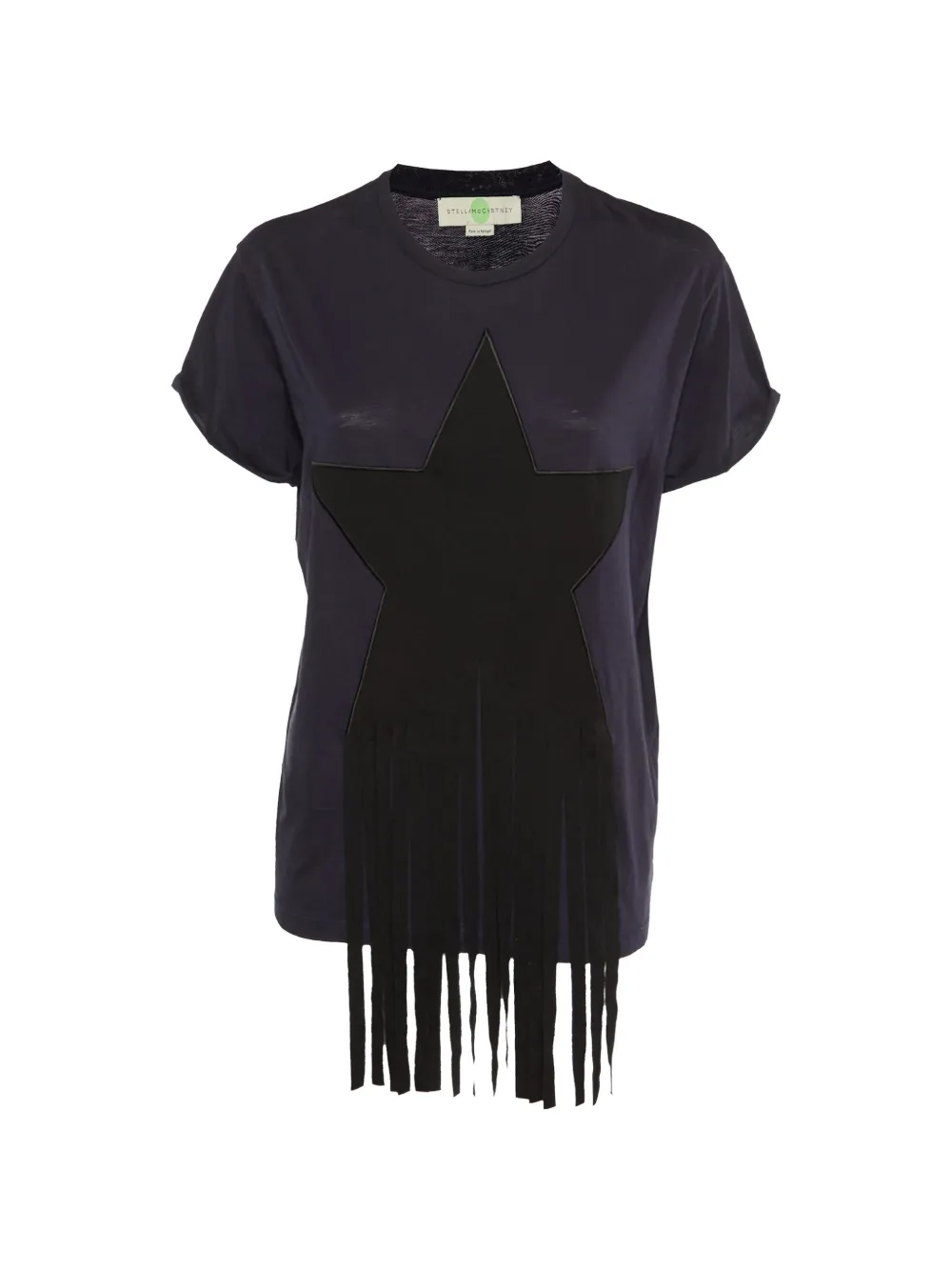 Stella McCartney Pre-Owned star-motif fringed T-shirt - Blu