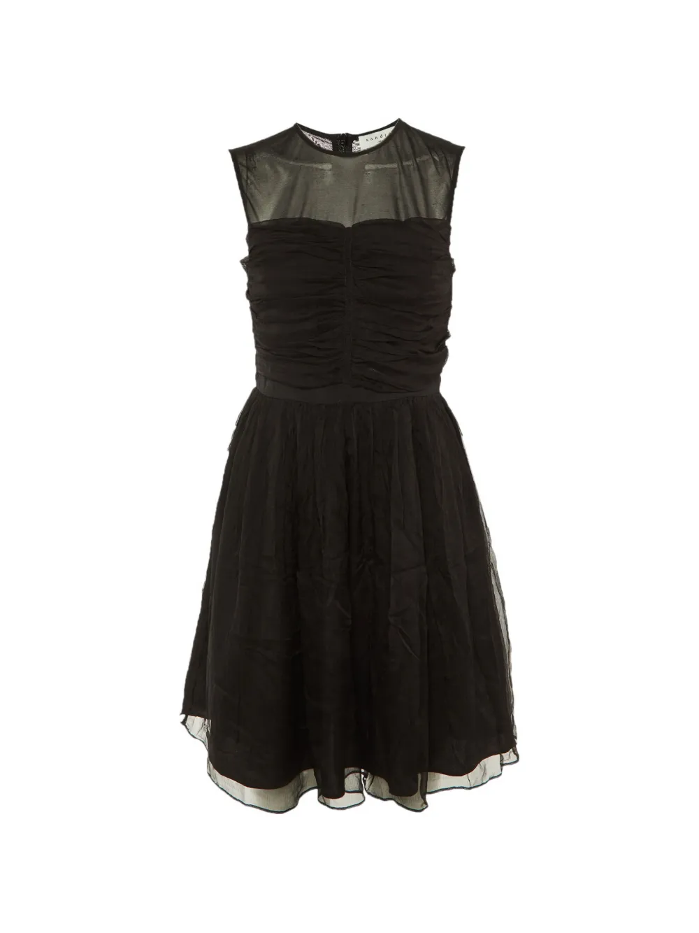 SANDRO mini ruffled silk-chiffon dress - Nero