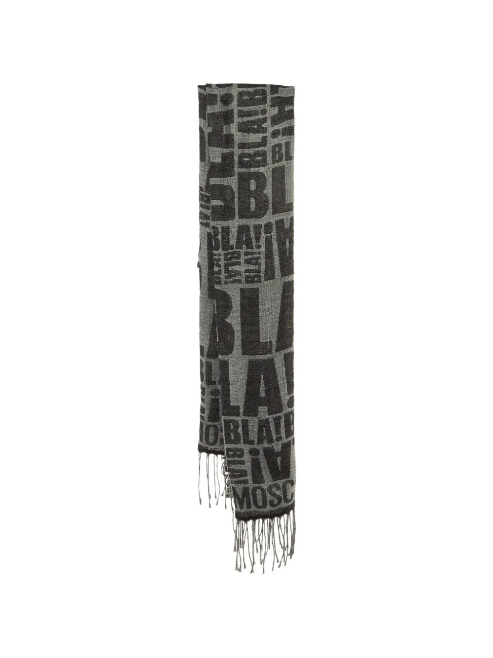 Moschino Pre-Owned Bla Bla fringed scarf - Grigio