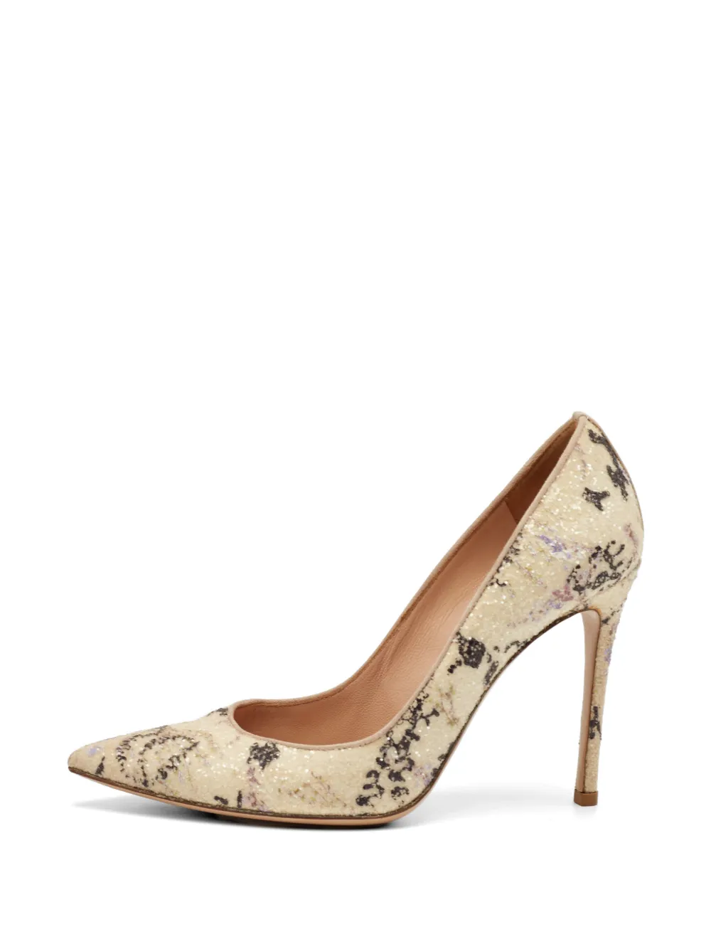 Gianvito Rossi sequin-embellished pointed-toe pumps - Nude