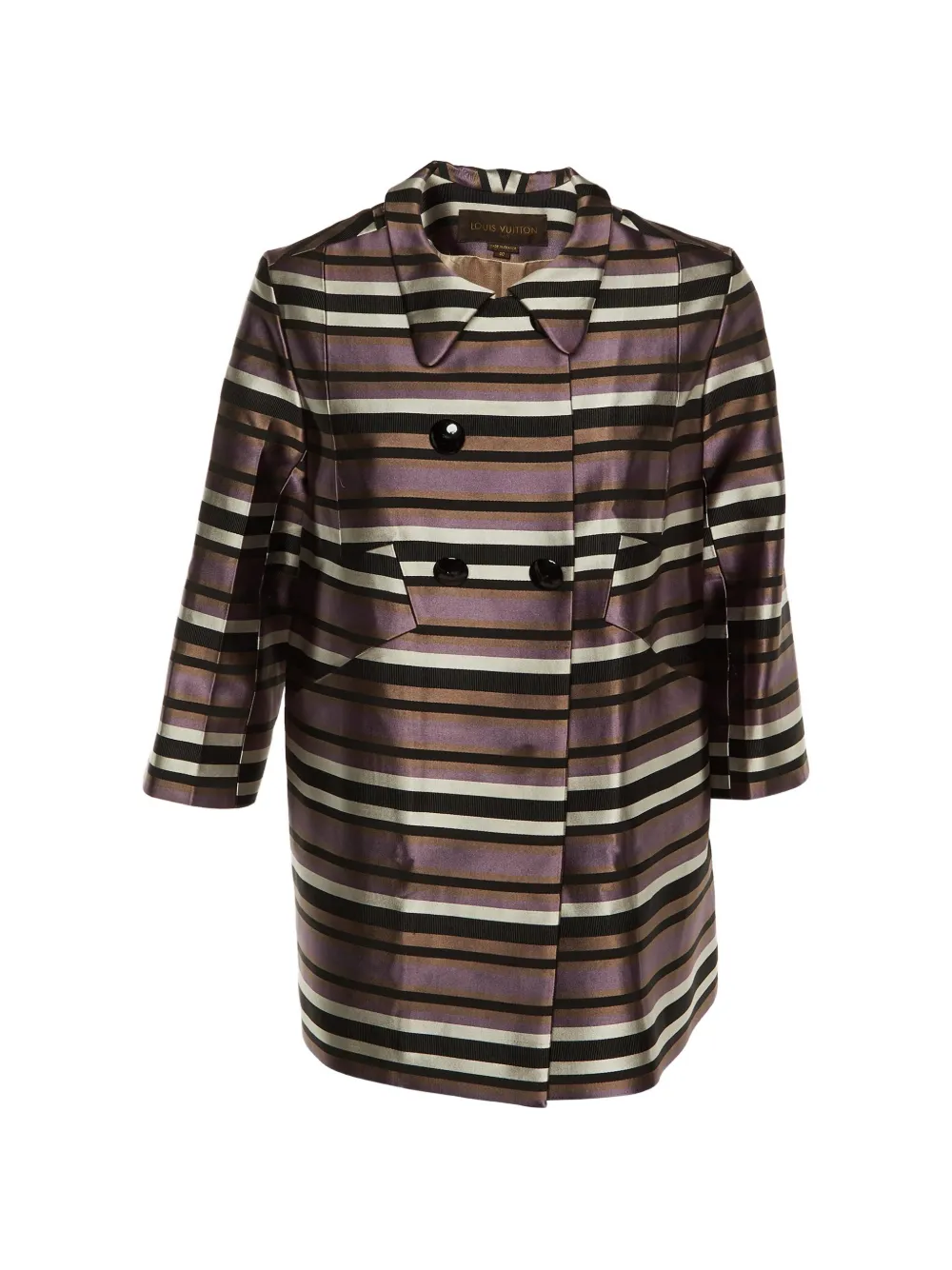 Louis Vuitton Pre-Owned striped double-breasted jacket - Violett