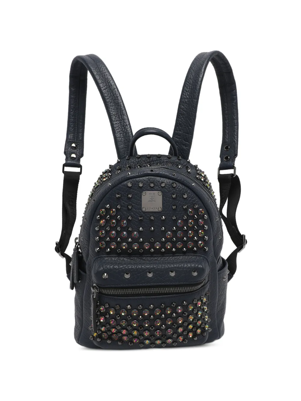MCM Pre-Owned Stark studded leather backpack - Blu