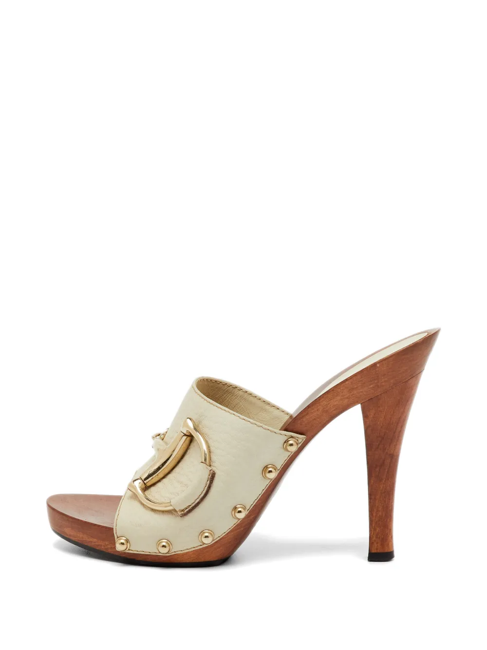 Gucci Pre-Owned Horsebit platform clogs - Nude