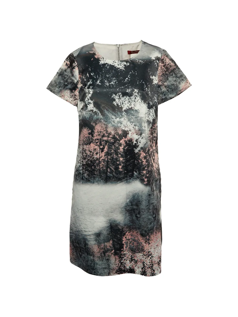 Max Mara printed satin mini dress - Grigio