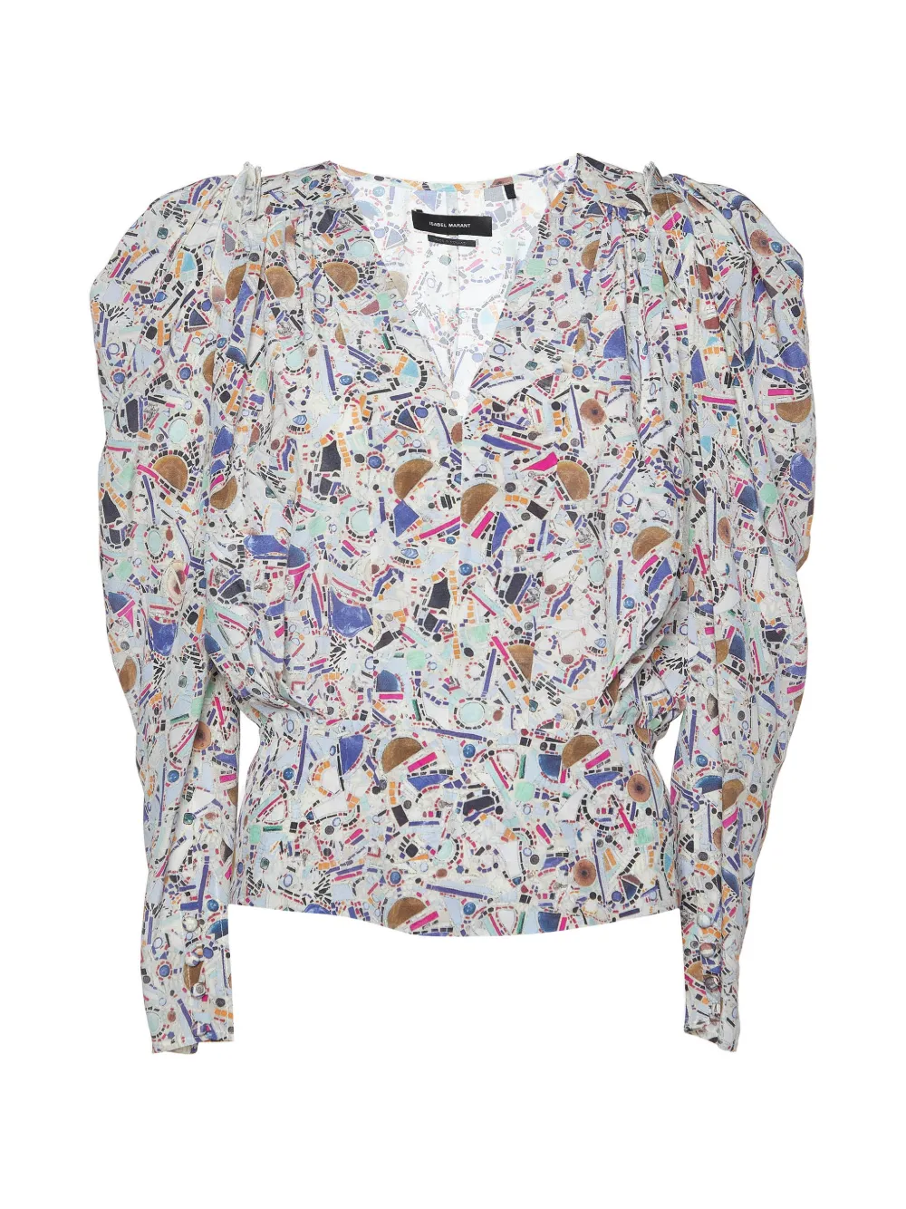 ISABEL MARANT Amba print long-sleeve blouse - Bianco