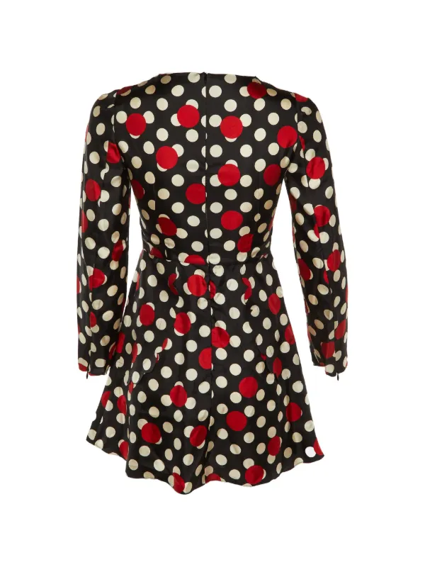 black and red polka dot mini dress Valentino Vintage dot-print Peter Pan-collar | A Line Spaghetti Straps Stanton Furniture Women's Wide US Size:6W and an invisible back